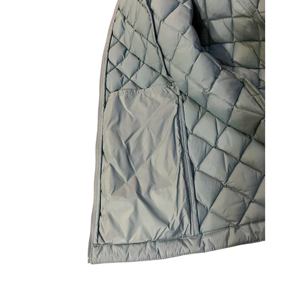 J Jill Down Puffer Vest Womens L Blue Quilted Zip Front Pockets Used - Picture 12 of 15